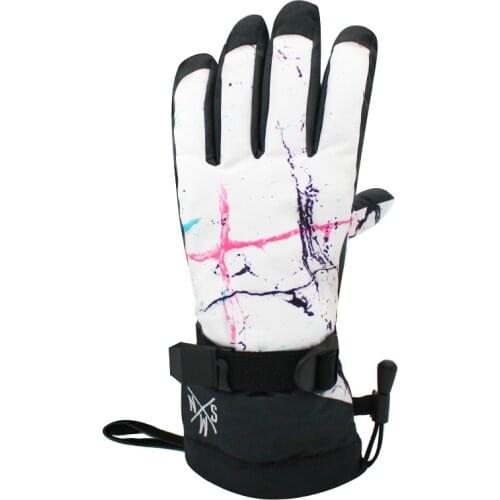 -30 colorful Women Snow Gloves winter outdoor sports Accessories Mittens Waterproof Windproof Snowboarding Five-finger Ski Glove