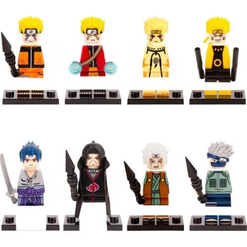 Anime Naruto Characters Cartoon Jigsaw Puzzle Assembled Building Blocks Action Figures OPPBag Toys Childrens Gifts 8 Pieces Pack