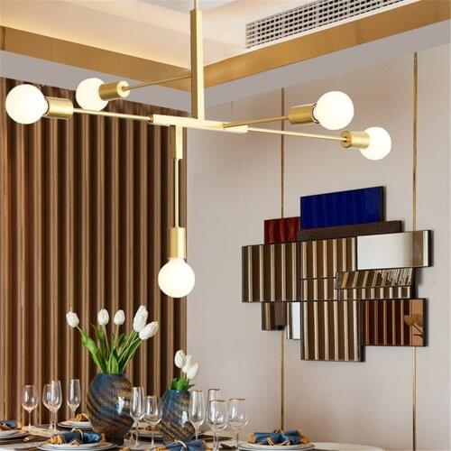 Aro Deco Chandelier LED Indoor Lamp Iron Gold Metal Bar Coffee Shop Modern Dining Ceiling Decoretion Lighting Fixture AC110-265V
