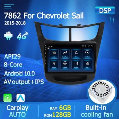 6G+128G DSP Carplay 2din Android 10 Car Radio Multimedia Video Player For Chevrolet Sail Aveo 2015 2016 2017 2018 4G NET GPS SWC
