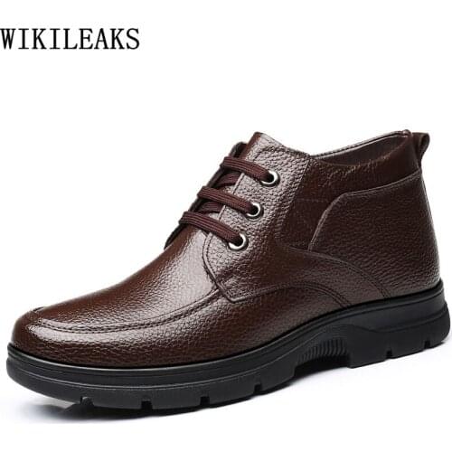 Mens Shoes Genuine Leather Platform Boots for Men Male Ankle Boots Shoes Man Snow Boots Designer Shoes Men Zapatillas De Hombre