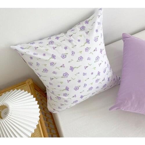 Purple printing cushion cover 45x45cm pure cotton pillow home decoration living room sofa pillow cover cushion cover