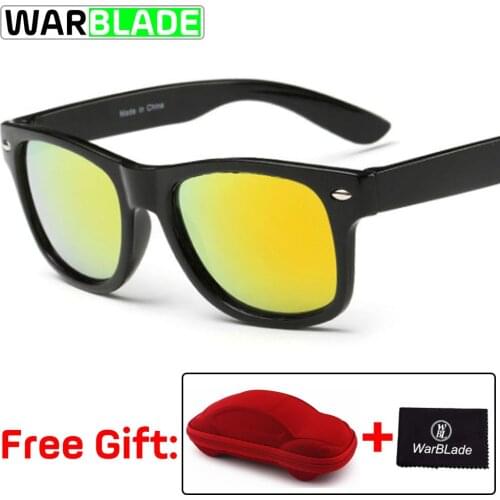 WarBLade Kids Sunglasses Cycling Children Sun Glasses Anti-uv Baby Vintage Eyeglasses Girl Cool UV400 oculos de sol with case