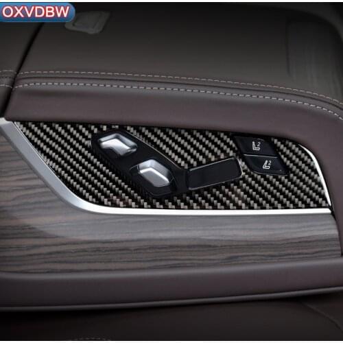 For BMW 5 Series G30 Interior Decoration Carbon Fiber Car Stickers Seat adjustment Trim Covers Styling accessories 2018