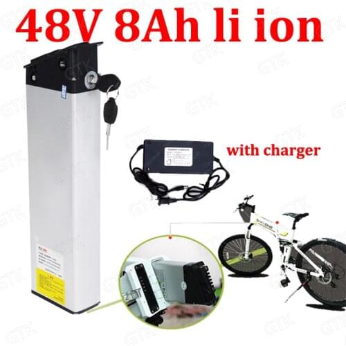 GTK 48v 8AH li ion battery Hide lithium battery 18650 BMS for 400W folding assist hybrid ebike bicycle scooter + 2A charger