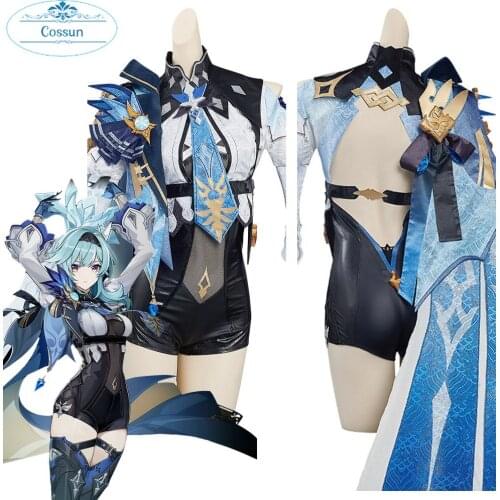 Genshin Impact EuLa Inheritor Game Suit Lovely Dress Uniform Cosplay Costume Halloween Party Outfit For Women 2021 NEW