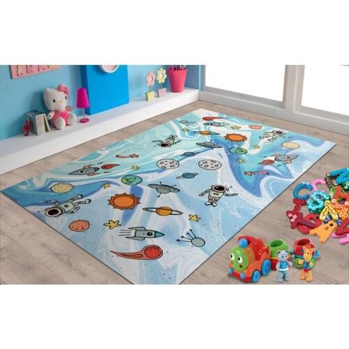 Space and Planet Patterned Carpet ,Non Slip Floor Carpet,Teens Carpet,Turkish Rug