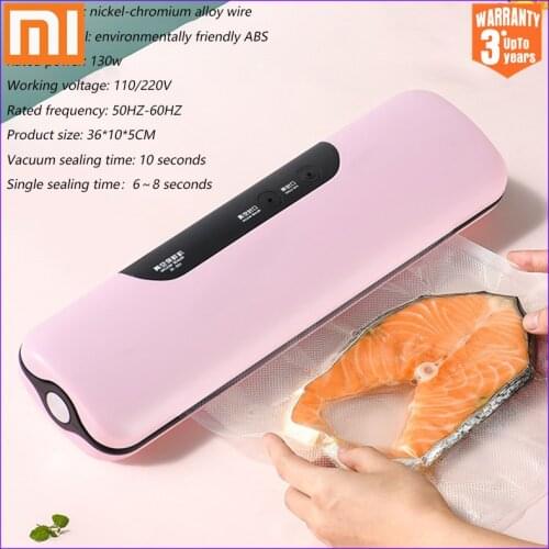 XIAOMI MIJIA Kitchen Vacuum Sealer Machine Food Saver Electric Home Xiomi Vacuum Food Sealer Including 10pcs Storage Bags