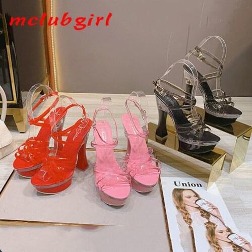 Mclubgirl Summer Fashion Thick Heel Wedge Sandals High Waterproof Platform Non-slip Thick Bottom Sexy Wild Womens Sandals LFD