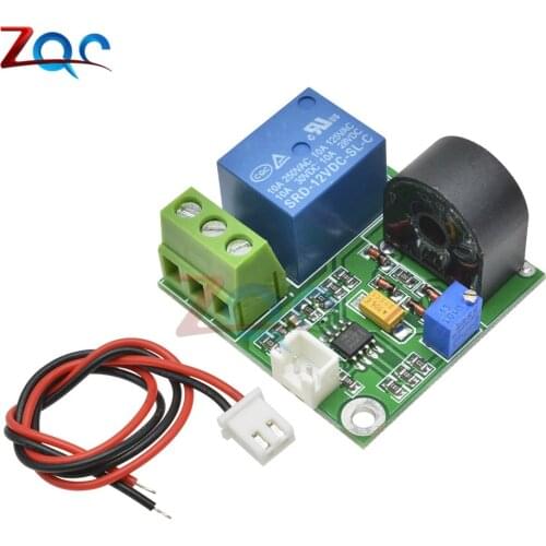 12V AC Current Detection Module AC Current Sensor Module 0 -5A Switching with 1 Channel Relay & Connect Wire