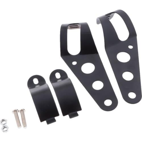 Motorcycle 38mm-51mm Fork Mount Clamp /Headlight Mount Bracket /Head Light Lamp Holder& Adjuster (Black)