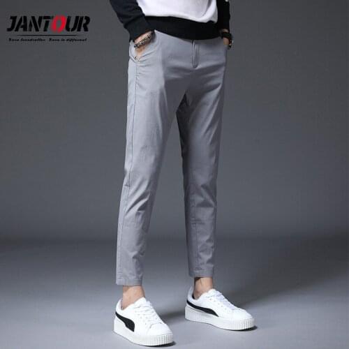 Jantour Ankle Length Causal Harem Casual Pants Trousers Men Male Solid Slim Straight Classic Man Trouser Pantalon Homme Hombre