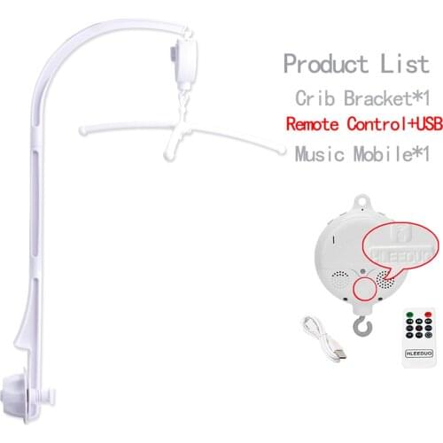 New Baby Music Box Rotary Mobile Crib Bed USB/Clockwork Newborn Bell Crib Holder Arm Bracket Baby Toys 0-12 Months Baby Rattles