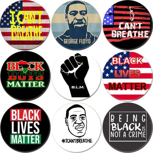 New Brooch Parade Slogan Black Lives Matter I Can't Breathe George Floyd Badge Backpacks Button Women Men Clothes Gift BLM