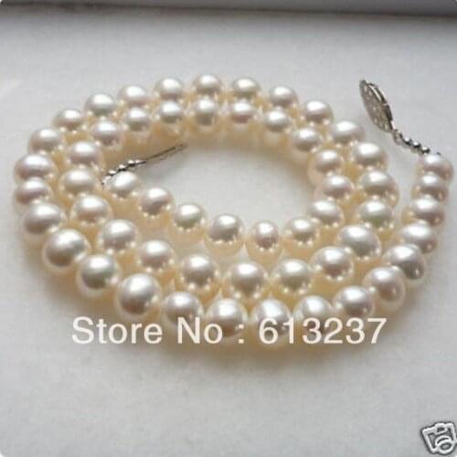 New 2015 Fashion Style diy 8-9mm AA+ White freshwater pearl necklace 17" beads jewelry making YE2094