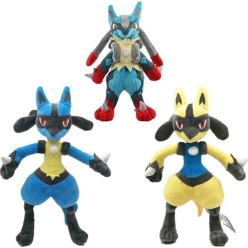 Pokemon Plush Stuffed Animal Toy 3 style Heterochromia Lucario Riolu Evolution Edition Plush Doll for Children Gif