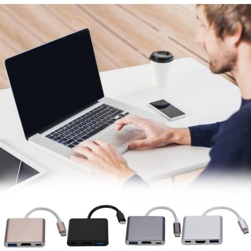 Type C PD Video Converter 3 In 1 Type C To Hdmi 4K PD Video Converter Usb-c To Hub HD Docking Station Computer Accessories