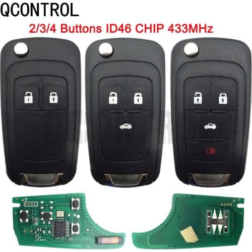 QCONTROL 2/3/4 Buttons 433MHz Car Remote Key DIY for OPEL/VAUXHALL for Corsa E Astra J Insignia Zafira C 2009-2016