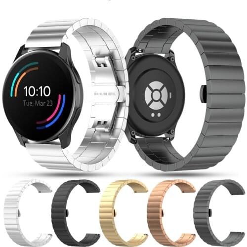 Metal strap for Samsung Galaxy watch/Huawei watch 3/Amazfit GTR stainless steel butterfly buckle strap for Huawei GT2 22mm 20mm