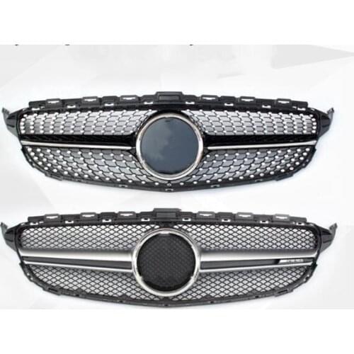 Diamond Style Front Mesh Racing Grill Grille for Mercedes-Benz W205 New C-class C200 C220d C250 C260 C400 c180 C450