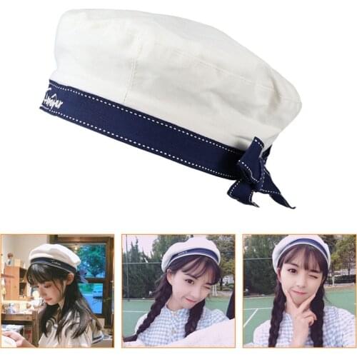 Sailor Cosplay Hat Spring Summer Sunhat White Beret Caps Female Navy Hat Fashionable Casual Octagonal Retro Hats Peaked Cap