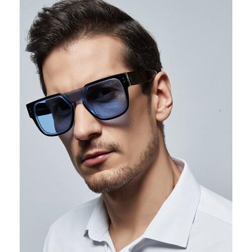 Square acetate frame sunglasses for men grey lens fashion style women sunglasses