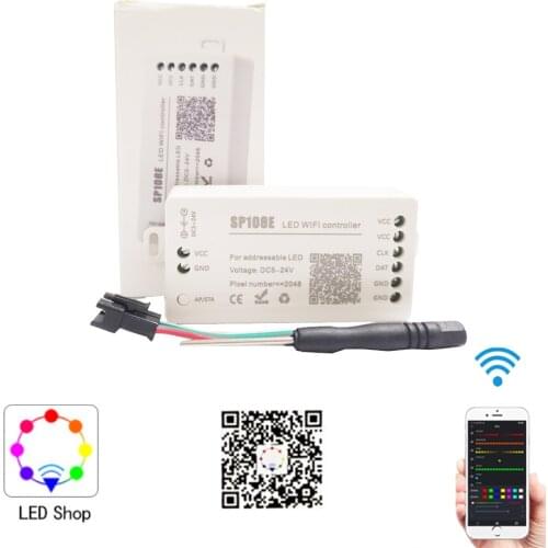 SP108E LED WIFI Controller WS2812WS2811 WS2813 WS2815 SK6812 Etc LED Strip Module Light Smart APP Wireless Control DC5-24V