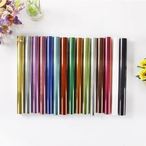 SUNICE Wholesale 0.5mx15m Metallic PU Heat Transfer Vinyl Heat Press Machine T-shirt Iron On HTV Printing Mirrored Transfer Film