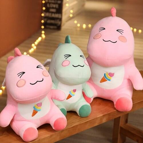 30-50CM Super Soft Lovely Dinosaur Plush Doll Cartoon Stuffed Ice Cream Little Dino Toy Baby Hug Doll Sleep Pillow For Kids Gift