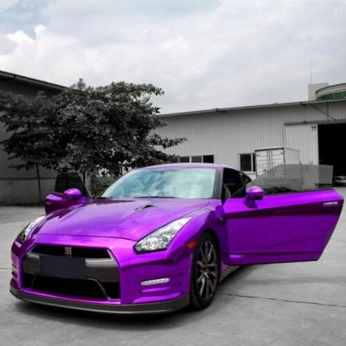 TSAUTOP hot sale 1.52x20m light purple High Stretchable Mirror Chrome Film reflective wrapping film