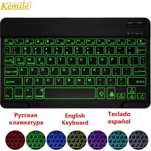 Ultra Slim Wireless Bluetooth Keyboard For IOS Android Tablet keyboard PC Windows For iPad 9.7 Bluetooth Spanish Teclado Russian