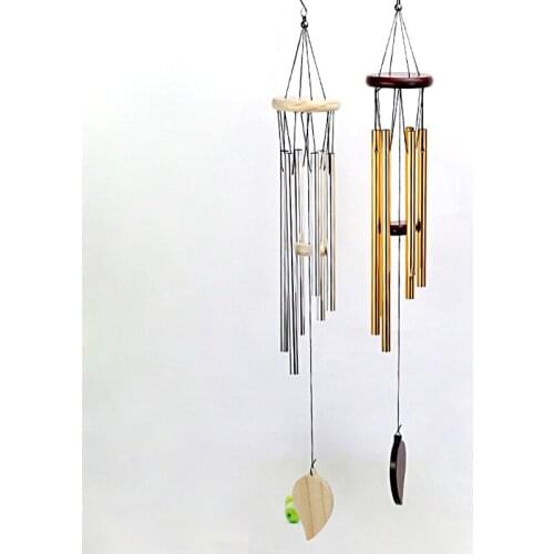 Wind Chimes 6 Tubes Hanging Clear Voice 2 Colors Modern 6-tube Aluminum Wind Chime Attractive Creative Concise Artificial