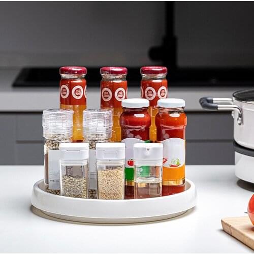 360 Degrees Rotating Kitchen Seasoning Bottle Storage Rack Spice Tray Holder Kitchen tool supplies kitchen storage