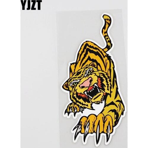 YJZT 7.1CM*15.5CM Tiger Fierce Animals Originality Car Sticker PVC 12A-0015