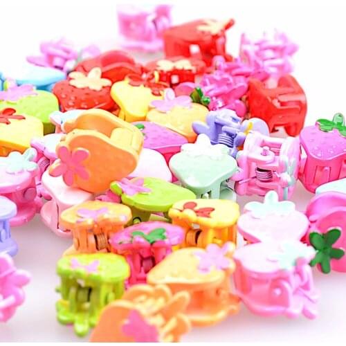 JUCHAO 45-48pcs Cartoon Hair Claw Clip Girls Mini Peach Heart Petals Strawberry Hand Cherry Hairpin Women Jewellery