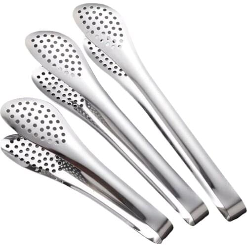 Barbecue Clip Stainless Steel Salad Food Cooking Food Clips Multifunction Kitchen BBQ Tools (Silver)