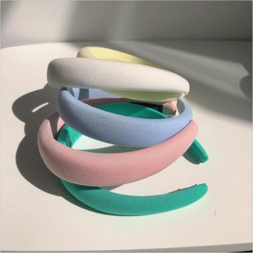 Ins Korean Headband Women Trend Fashion Headwear Summer Sponge Solid Travel Outdoor Bath Collocation Cute Elegant Lady Hairbands
