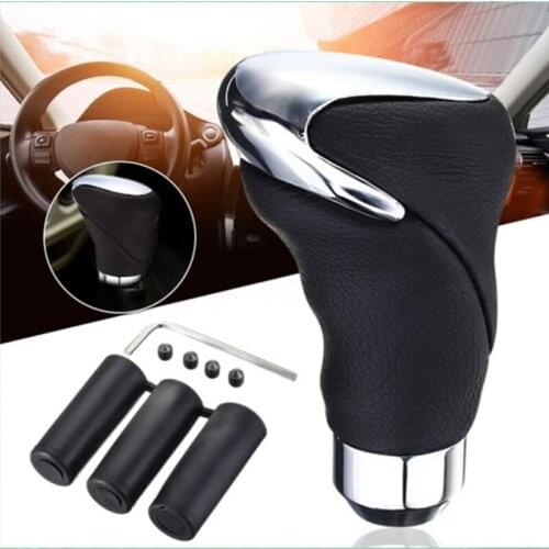 1 Set Leather Manual Automatic Car Gear Shift Knob Shifter Lever Kit Car Accessories