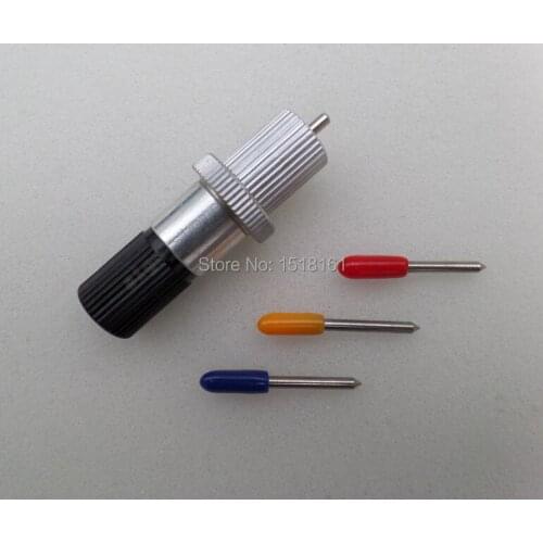 1pc Roland 11.5mm Dia Blade Holder +15 pcs HQ 45 / 60 / 30 Degree GCC Liyu Helo Ruijie Cutter Plotter Cutting Blades