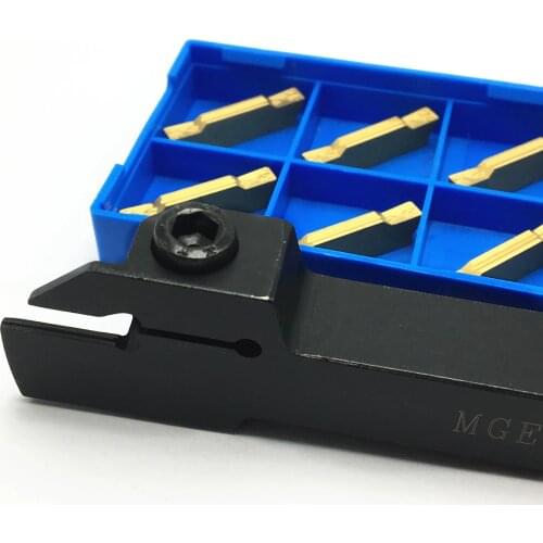 10PCS MGMN150 NC3020 Slotted Carbide Insert + 1PCS MGEHR2020-1.5 Turning Tool Holder, MGEHR Turning Tool Metal Lathe Tool
