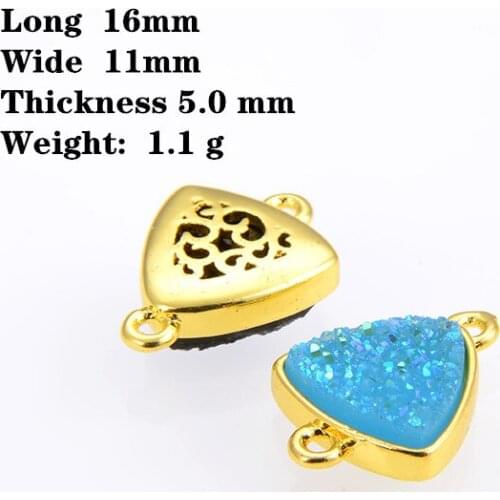 10pcs/pack Anti-crystal bud electroplated copper triangle connector, can be made into jewelry bracelet DIY accessories 16*11mm