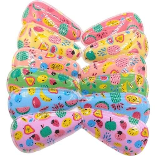 24Pcs/Lot 5.5cm Print Fruit Pu Padded Applique Snap Clip Cover For BB Hair Clip Accessories