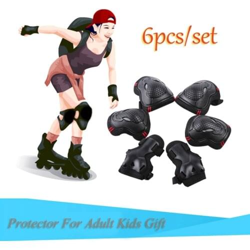 6pcs/set Skating Protective Gear Set Elbow pads Outdoor Bicycle Skateboard Ice Skate Roller Knee Protector For Adult Kids Sports
