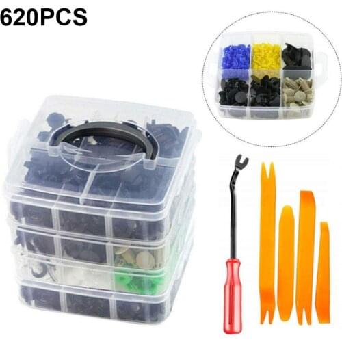 620PCS/Box Car Bumper Retainer Clips Universal Auto Bumper Mixed Car Fasteners Plastic Rivets Kit Door Trim Panel Fender Clips H