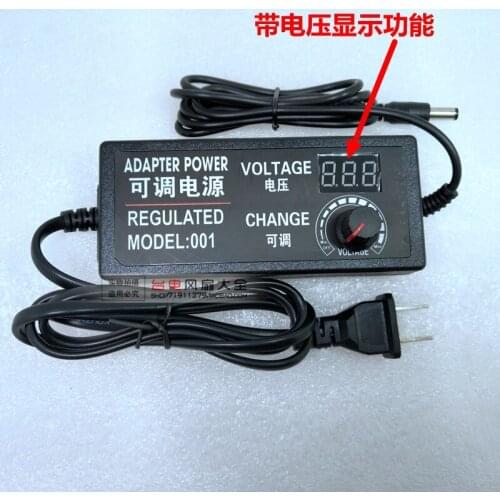 Adjustable Voltage Speed Control Power Adapter 220V to 3V-24V Universal Power Supply DC 2A 48W Adjustable Transformer