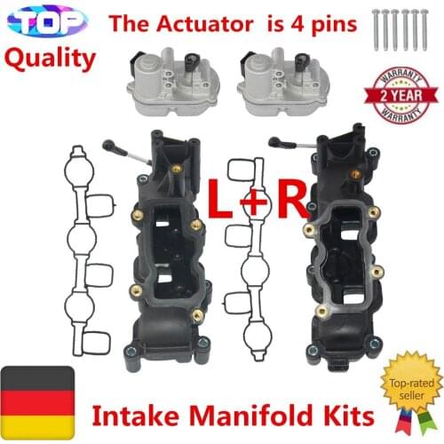 AP01 2x intake manifolds & 2x servomotors 5-pin For VW Audi A4 A5 A6 Q5 Q7 2.7 3.0 TDI