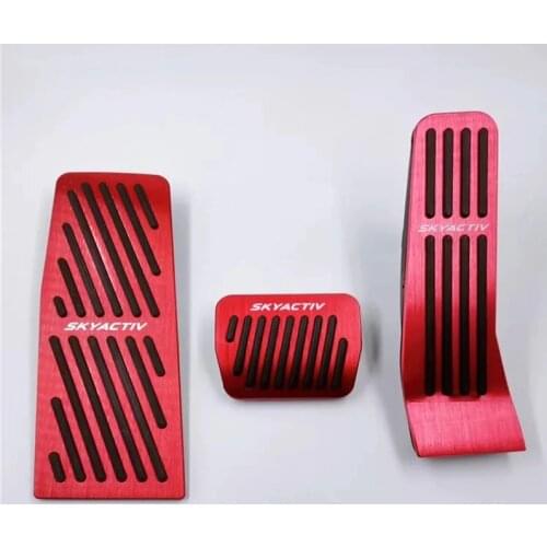 Aluminum Alloy Car Accelerator Pedal Gas Brake Pedals Rest Foot Non-Slip Sticker Cover For Mazda 3 CX30 CX-30 2019 2020 3pcs