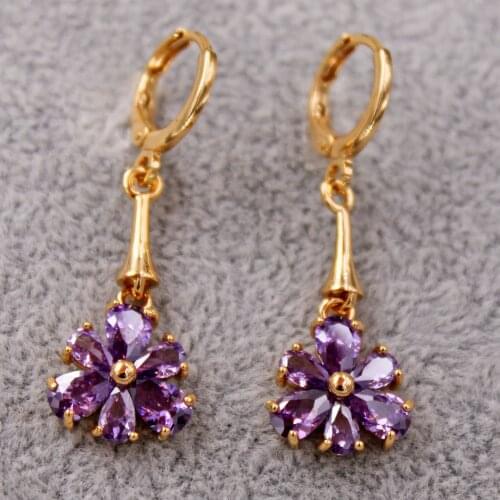 Bohemian Statement Earrings for Womens earrings Gold Filled dangle Drop Flower Earring Trendy Jewelry for Party Wedding Gift