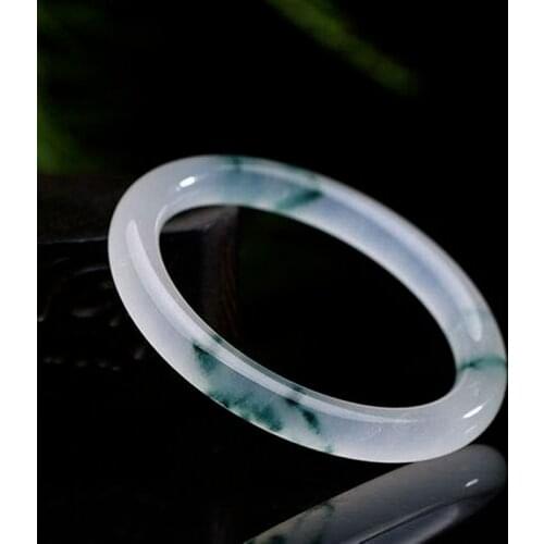 Natural Jade Color Hand-carved Round Bar Jade Bracelet Fashion Boutique Jewelry Men and Women Floating Flower Beauty Bracelet