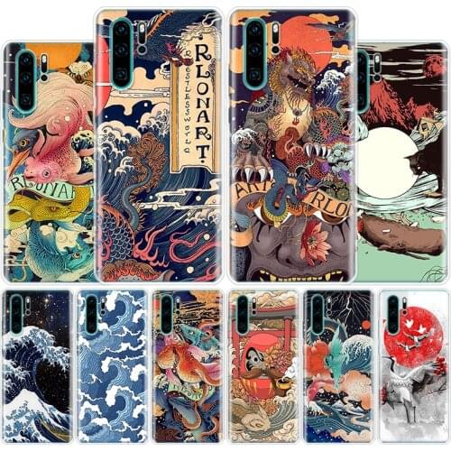 Hot Wave Art Japanese Style Illust Cover Phone Case For Huawei Honor 10 9 20 Lite 9X 8X 8S 8A 7X 7A Pro Y5 Y6 Y7 Y9 2019 Y9S 10i